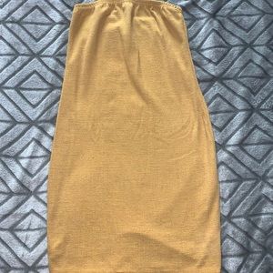 Strapless yellow mini dress